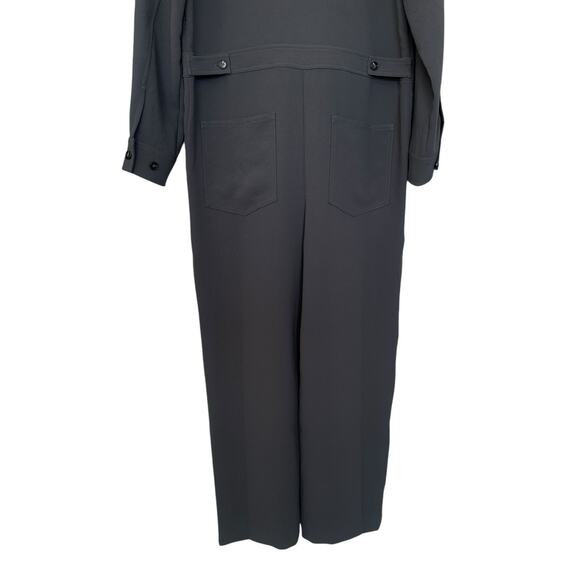 Aritzia Wilfred Utility Broiler Jumpsuit Gray Button Pockets Crepe Size Medium - Picture 9 of 13
